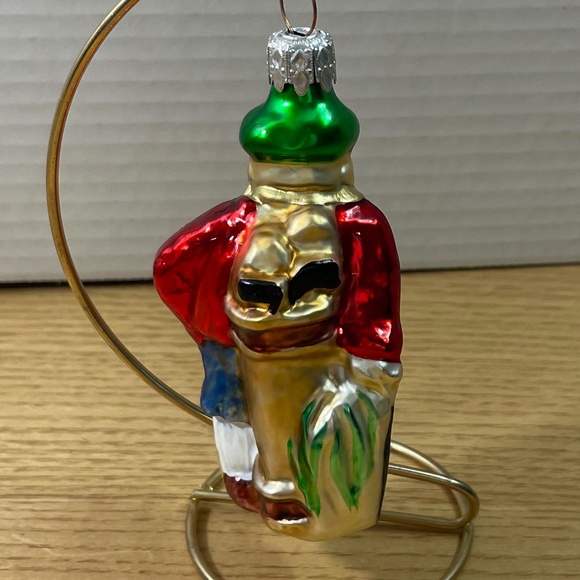 Vtg Inge Glas Christmas Ornament German Golfer Duffer Hand Painted Blown Glass - Picture 2 of 8